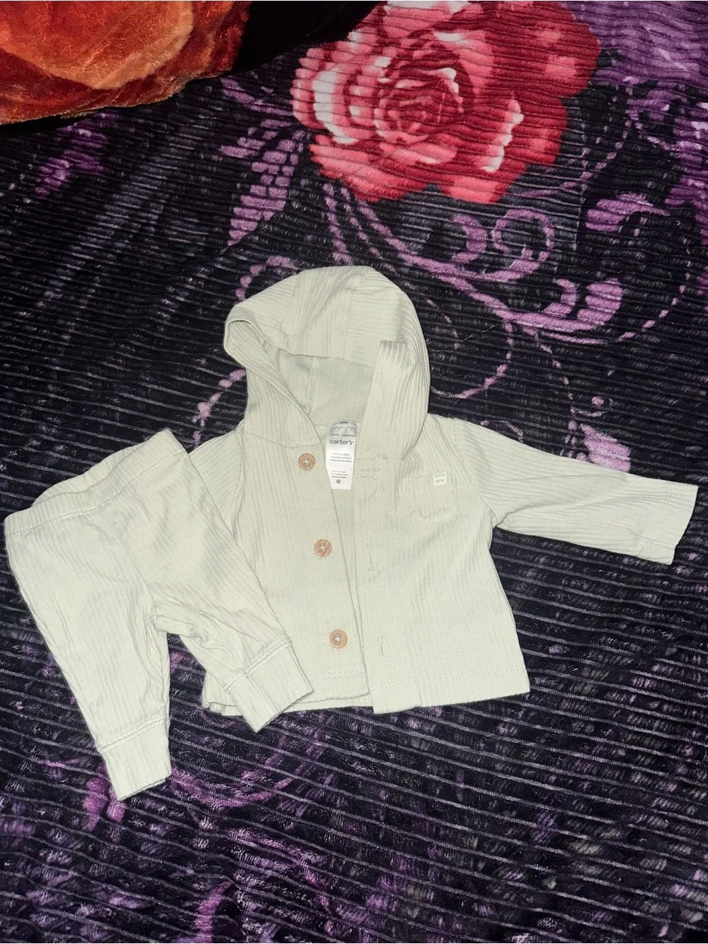 Carter's Light Green Hooded 2-Piece Matching Set newborn